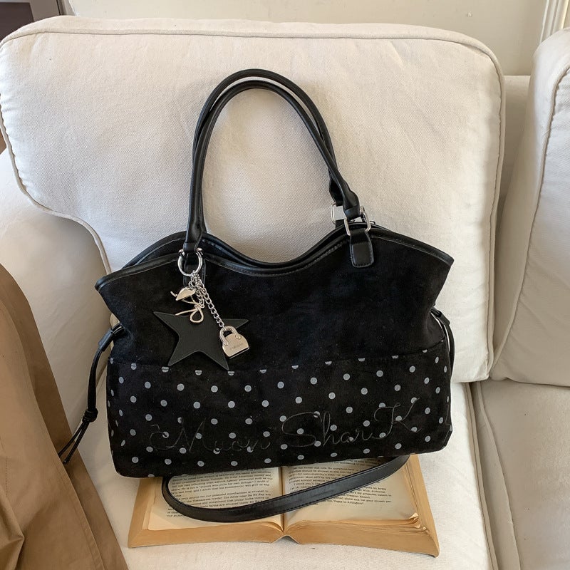 Women's Korean Retro Color-Block PU Shoulder Tote Bag, Large Capacity, 2025 - Image 2