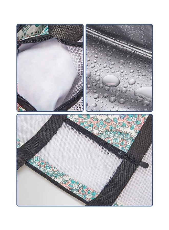 NIBEMINENT Mesh Beach Picnic Bag With Insulated Cooler Compartment - Image 5