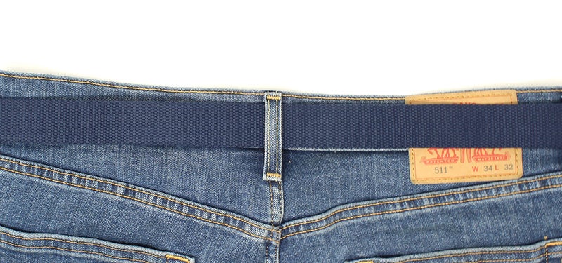BC Belts Canvas Web Belt Military Style with Antique Brass Buckle and Tip 50" Long (Navy) - Image 5