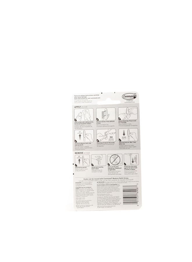 Command 17081 Designer Hooks, Medium, Holds 1.3 Kg. each hook, white color. 2 hooks and 4 strips/pack - Image 2