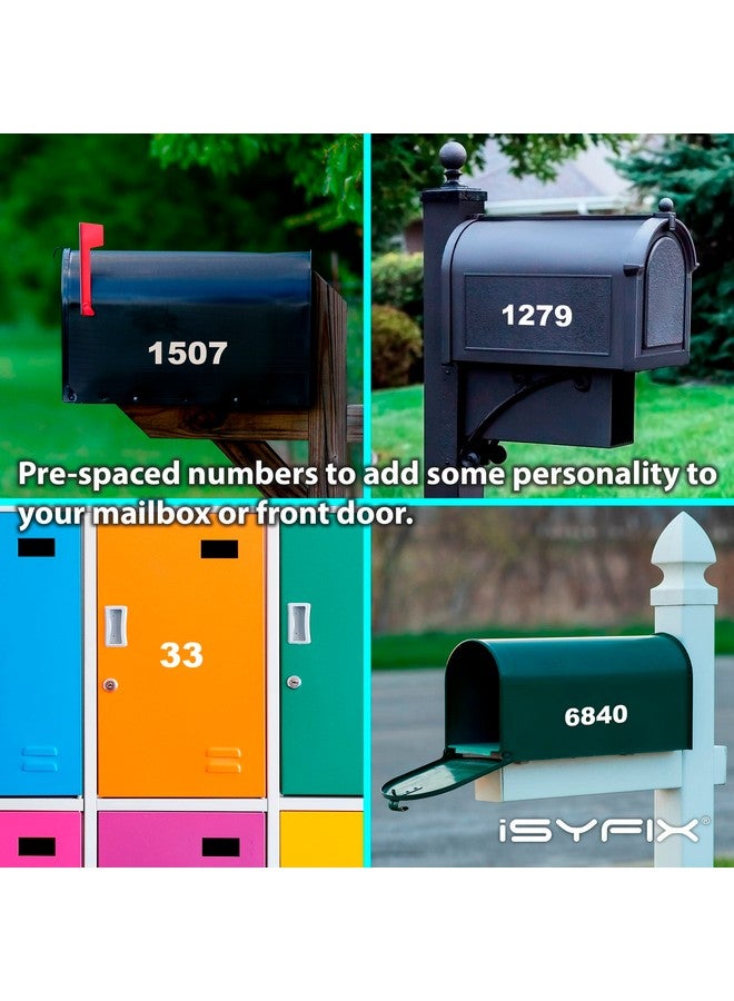 iSYFIX iSYFIX White Vinyl Numbers Stickers - 2 Inch Self Adhesive (2 Sets)- Premium Decal Die Cut and Pre-Spaced for Mailbox, Signs, Window, Door, Cars, Trucks, Homes, Address Numbers, Indoor or Outdoor  - Image 2