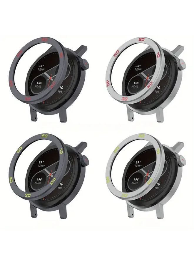 متوافق مع CMF Watch Pro 2 - غطاء هيكل من سبائك الألومنيوم الفضي والأحمر، حماية كاملة للشاشة بزجاج مقسّى، مقاوم للماء والصدمات، تصميم بسيط، إكسسوارات الساعة الذكية وسوار الساعة - Image 2