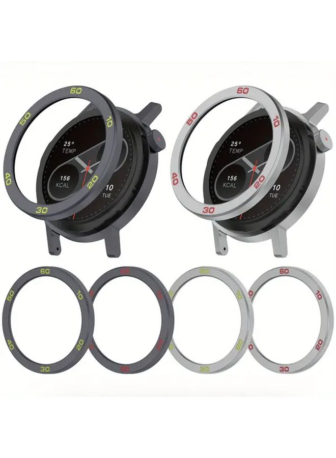 متوافق مع CMF Watch Pro 2 - غطاء هيكل من سبائك الألومنيوم الفضي والأحمر، حماية كاملة للشاشة بزجاج مقسّى، مقاوم للماء والصدمات، تصميم بسيط، إكسسوارات الساعة الذكية وسوار الساعة - Image 1