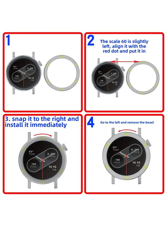 متوافق مع CMF Watch Pro 2 - غطاء هيكل من سبائك الألومنيوم الفضي والأحمر، حماية كاملة للشاشة بزجاج مقسّى، مقاوم للماء والصدمات، تصميم بسيط، إكسسوارات الساعة الذكية وسوار الساعة - Image 4