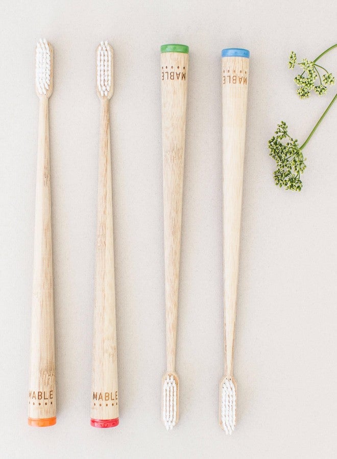 MABLE Bamboo Toothbrush | Adult Four Pack | Soft Bristle | Natural Wooden - Image 5