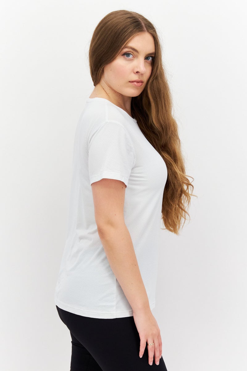 Reebok Women Sportswear Fit Short Sleeves Training Top, Off White - Image 3