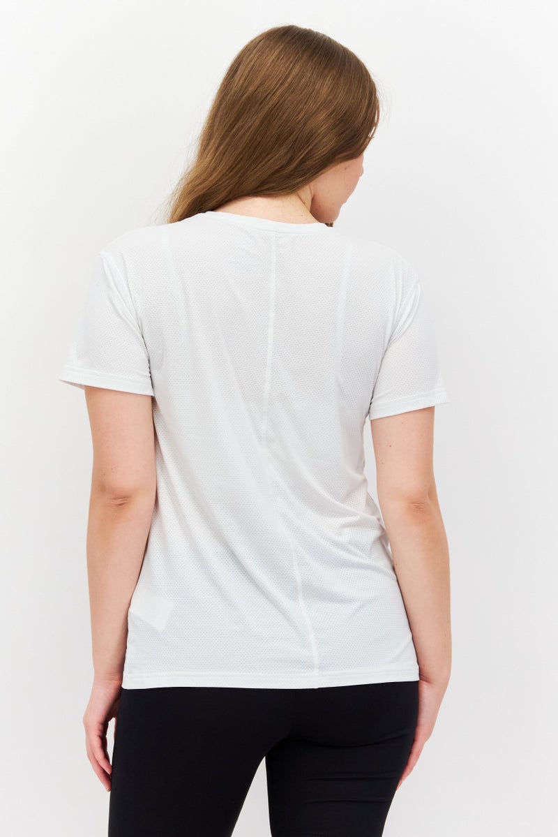 Reebok Women Sportswear Fit Short Sleeves Training Top, Off White - Image 2