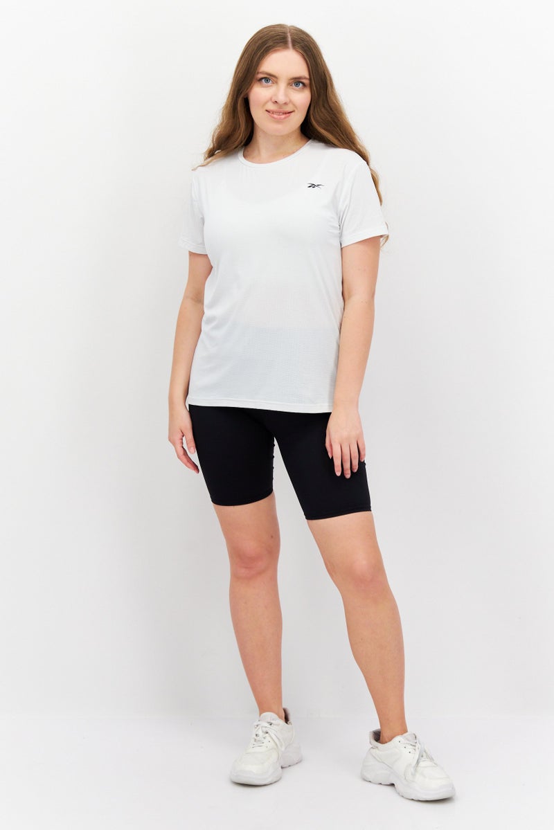 Reebok Women Sportswear Fit Short Sleeves Training Top, Off White - Image 4