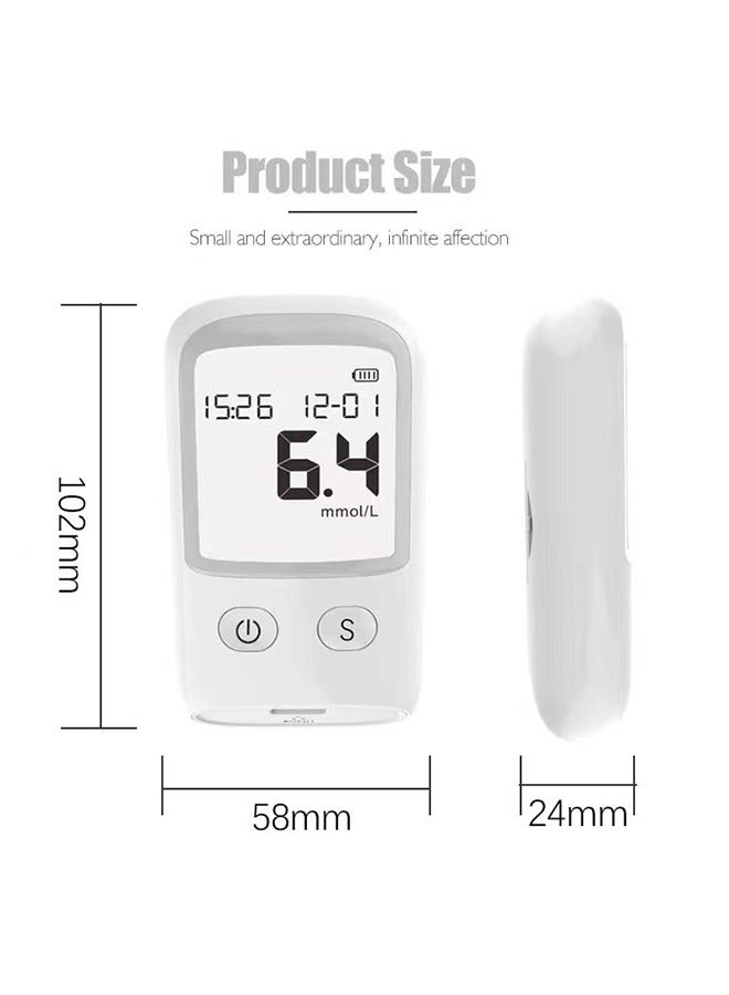 جهاز مراقبة السكر في الدم، مجموعة اختبار سكر الدم المحمول، شاشة العرض الرقمية الكبيرة، جهاز فحص 1، 25 شريط اختبار و 25 مجلة دم، مدقق مستوى سكر الدم الدقيق، جهاز مراقبة اختبار الدم في المنزل - Image 2