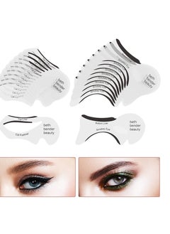 Excefore 20 Pcs Eyeliner Stencil Reusable Smudgeproof Cat Eye Smoky Template Stencil, Beauty Accessories Tools  - Image 1