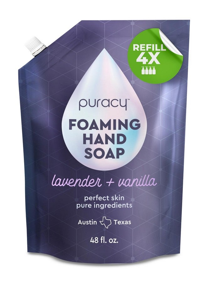 Puracy Foaming Hand Soap Refill - Plant-Powered Natural Hand Soap As Seen on TikTok, Non-Toxic, Sulfate-Free Liquid Soap, Moisturizing Foam Handwash Liquid (Lavender & Vanilla, 48 fl oz) - Image 1