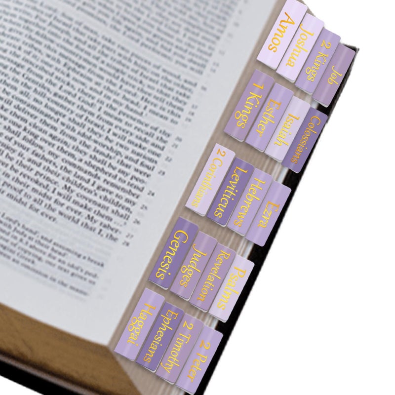 Starboling Bible Tabs,Purple Reposition Laminated Bible Tabs,Bible tabs for Women,Remove & Replace Bible Index Tabs,Easy to Read and Apply Bible Tabs for Women and Manï¼ˆ3Sets-Purpleï¼‰ - Image 1
