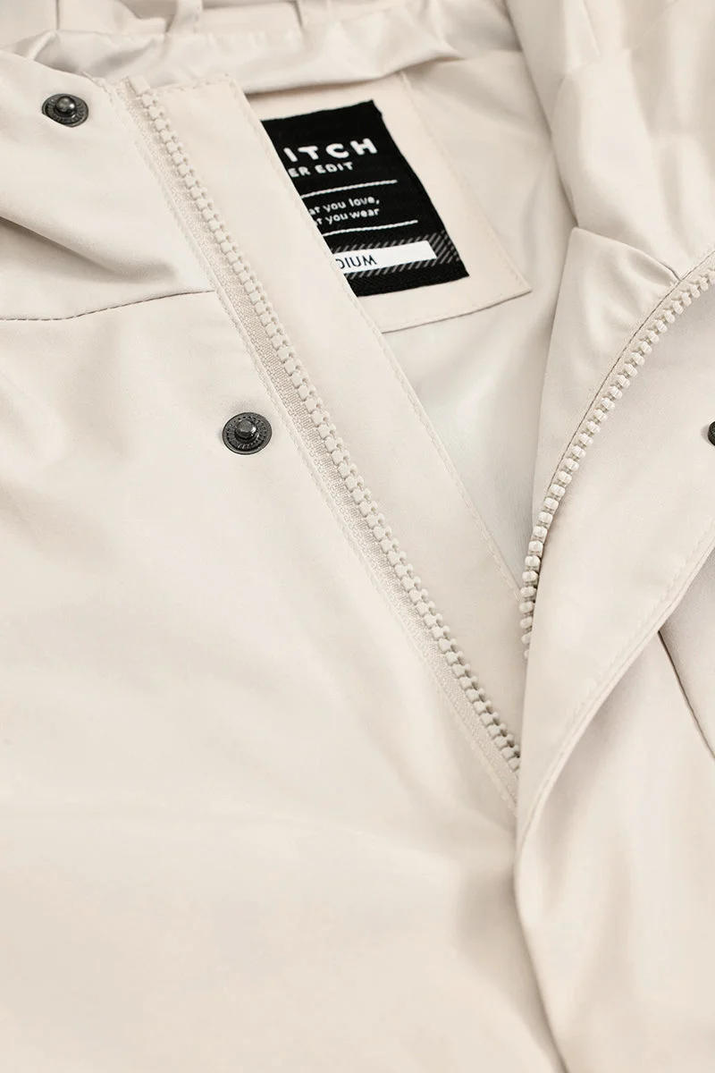 سنيتش Light Grey Colour Blocked Long Sleeve Relaxed Streetwear Jacket