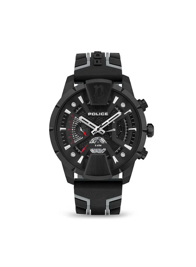 POLICE Chronograph Silicone Wrist Watch PEWJQ2203701 - 48mm -Black