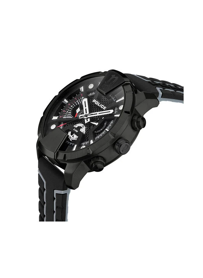 POLICE Chronograph Silicone Wrist Watch PEWJQ2203701 - 48mm -Black