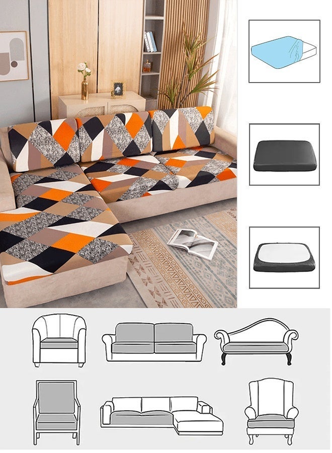 Sharpdo L-shaped geometric print sofa seat cover is soft and super elastic and can be used in all seasons - Image 3