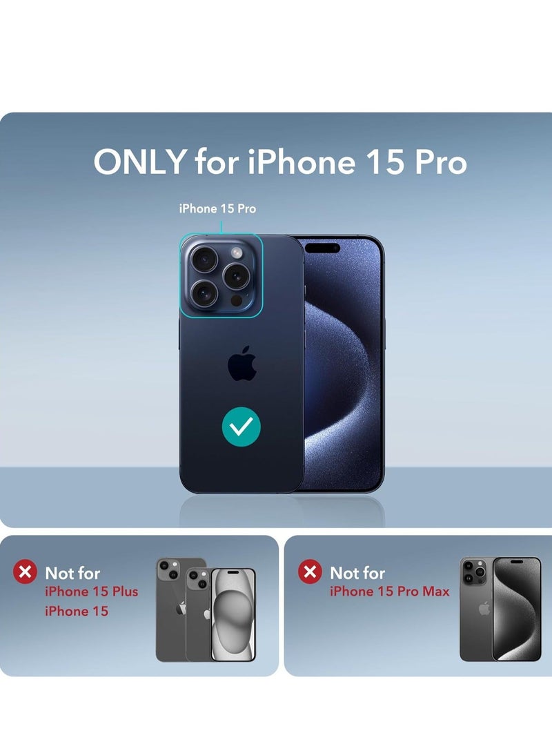 MUNTAQI for iPhone 15 Pro Case, Compatible with MagSafe, Set with 2 Screen Protectors and Single Camera Lens Protectors, Air Guard Corners, Yellowing-Resistant Acrylic Back, Air Armor Series, Clear - Image 2