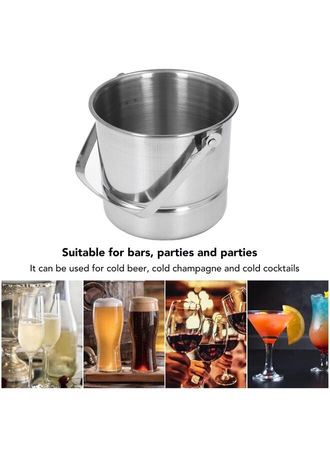Insulated Stainless Steel Ice Bucket with Lid - 1L Portable Champagne Cooler, Includes Drip Tray & Tongs for Parties, BBQs, Picnics  - Image 5