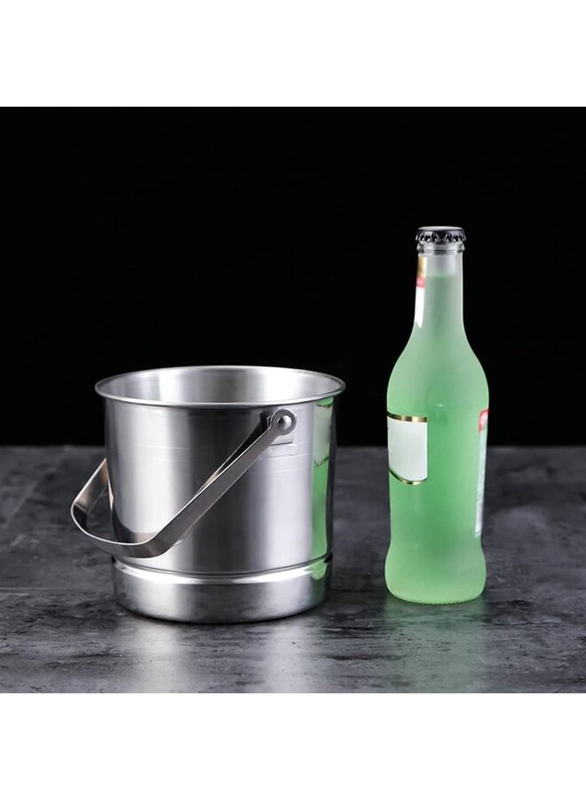 Insulated Stainless Steel Ice Bucket with Lid - 1L Portable Champagne Cooler, Includes Drip Tray & Tongs for Parties, BBQs, Picnics  - Image 3