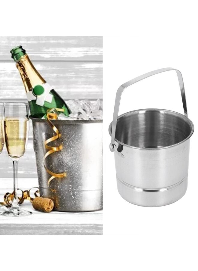 Insulated Stainless Steel Ice Bucket with Lid - 1L Portable Champagne Cooler, Includes Drip Tray & Tongs for Parties, BBQs, Picnics  - Image 1
