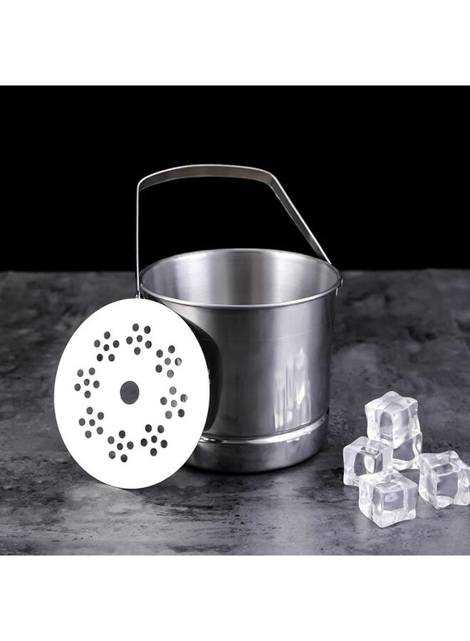 Insulated Stainless Steel Ice Bucket with Lid - 1L Portable Champagne Cooler, Includes Drip Tray & Tongs for Parties, BBQs, Picnics  - Image 2