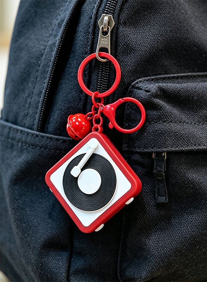 Happy D Mini Retro Recorder Tape Keychain Creative Tape Recorder Keychain Mini Cassette Player Keychain with 3 Songs Portable Keychain Pendant for Backpacks and Handbags - Image 2