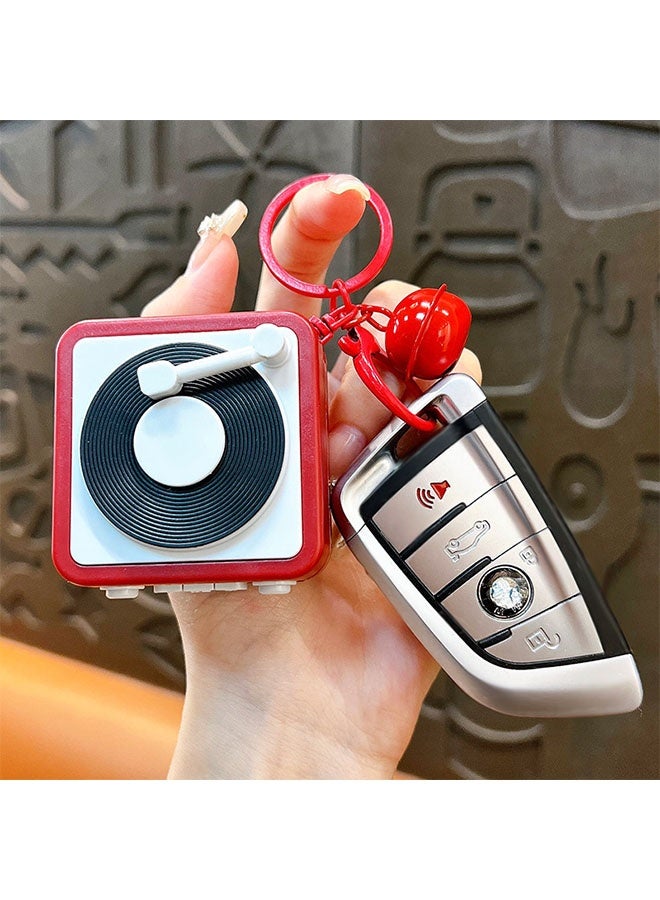 Happy D Mini Retro Recorder Tape Keychain Creative Tape Recorder Keychain Mini Cassette Player Keychain with 3 Songs Portable Keychain Pendant for Backpacks and Handbags - Image 3