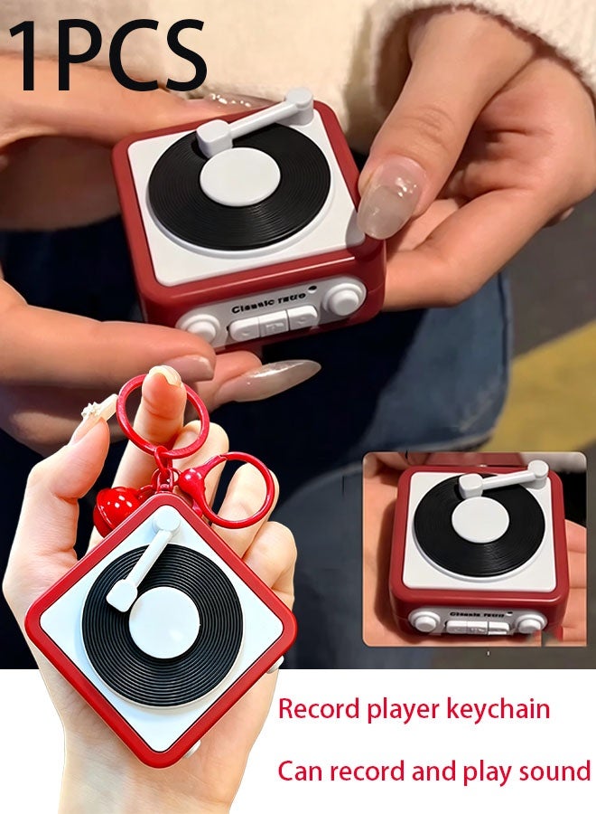 Happy D Mini Retro Recorder Tape Keychain Creative Tape Recorder Keychain Mini Cassette Player Keychain with 3 Songs Portable Keychain Pendant for Backpacks and Handbags - Image 1