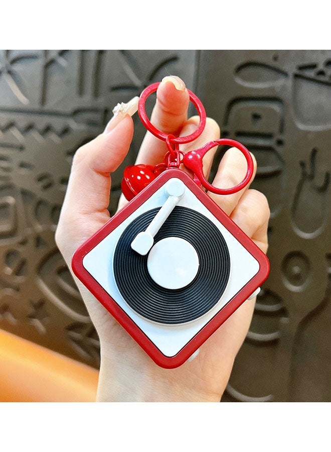 Happy D Mini Retro Recorder Tape Keychain Creative Tape Recorder Keychain Mini Cassette Player Keychain with 3 Songs Portable Keychain Pendant for Backpacks and Handbags - Image 4