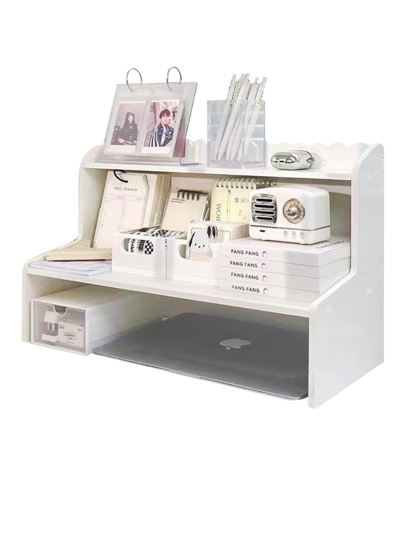 𝐅𝐅𝐃 Multi-Functional Desktop Shelf with Strong Load-Bearing Capacity, Double-Layer Storage, and Spacious Design for Bedroom, Office, Dormitory – Organize Cosmetics, Books, Stationery - Image 1