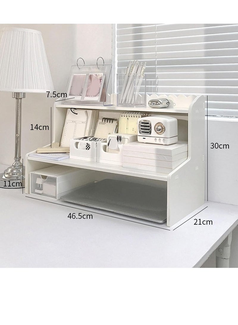 𝐅𝐅𝐃 Multi-Functional Desktop Shelf with Strong Load-Bearing Capacity, Double-Layer Storage, and Spacious Design for Bedroom, Office, Dormitory – Organize Cosmetics, Books, Stationery - Image 2