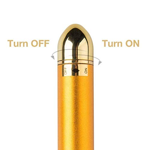 Blase enterprise 24k Gold Energy Beauty Bar Electric Vibration Facial Massage Roller Waterproof Face Skin Care T-Shaped Anti Wrinkle Massager for Forehead Cheek Neck Clavicle Arm (24K Gold Massager) - Image 5
