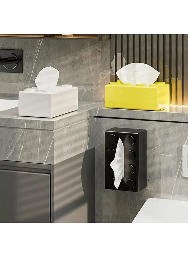 حامل علبة المناديل البلاستيكي الأحمر الحديث مع موزع ورق سلس متدحرج للحمام وغرفة المعيشة - Image 5