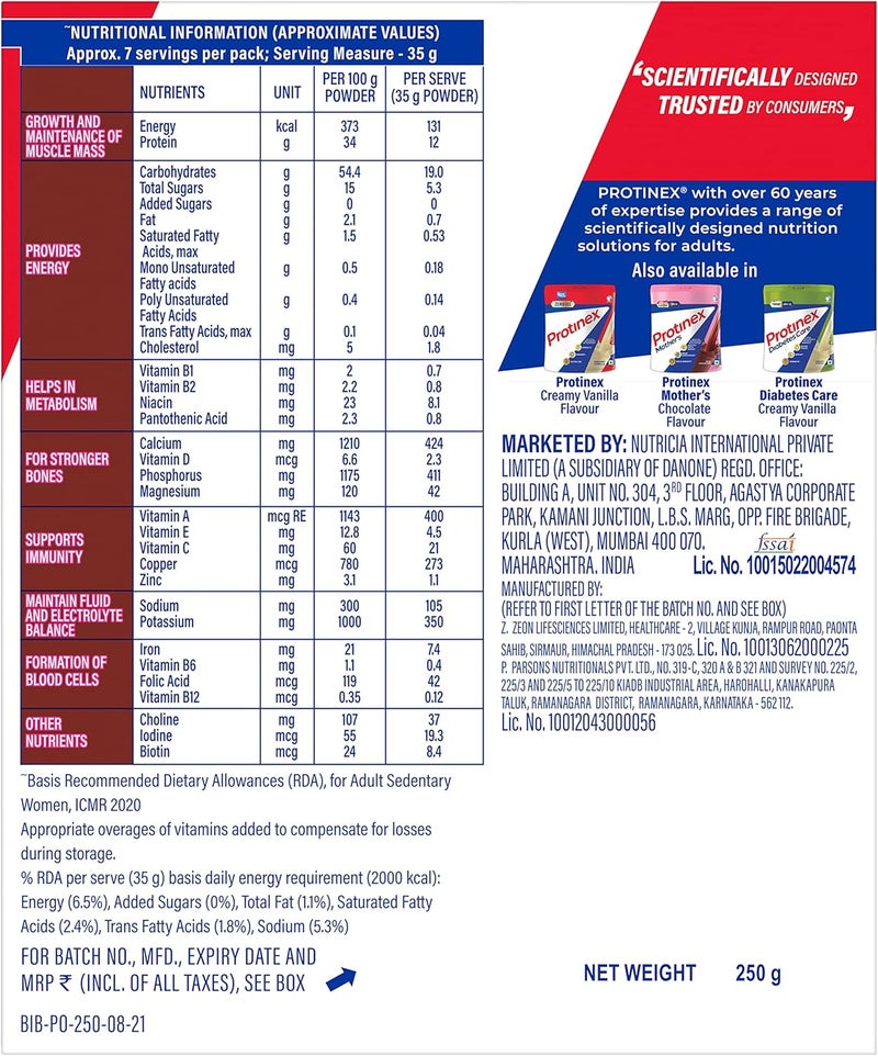 Protinex Health Supplement and Nutritional Protein Mix for Adults - Rich Chocolate Flavor, 250g - Image 5