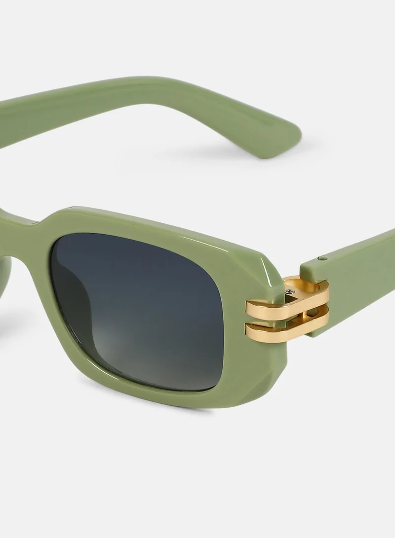 Haute Sauce Polarized Full Rim Rectangle Sunglasses For Women