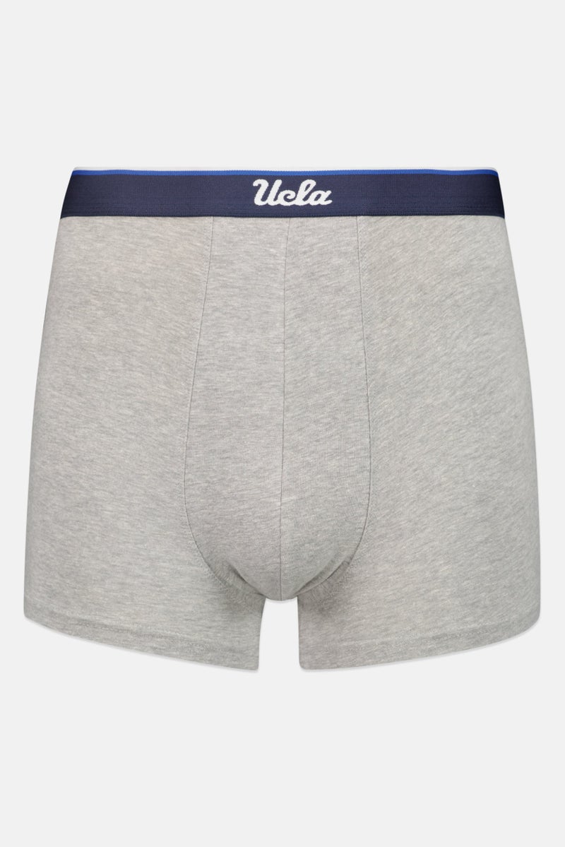 UCLA Men 3 Pack Brand Logo Trunks, Light Grey - Image 3