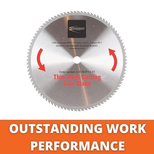 Jancy Slugger by Fein Thin Steel Cutting Saw Blade - Fast and Accurate Cuts up to 1/4" in Aluminum, Stainless Steel & Mild Metals, 14" Diameter, 90 Teeth - 63502014630 - Image 3