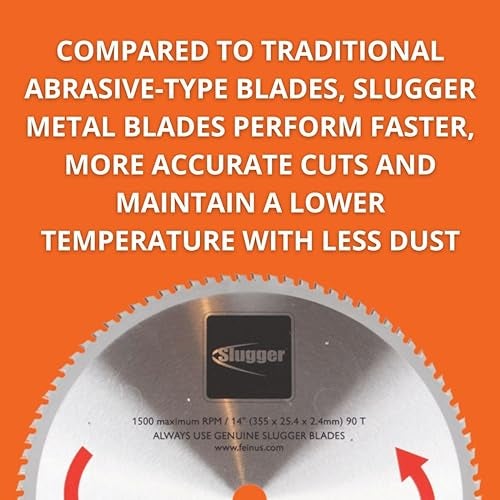 Jancy Slugger by Fein Thin Steel Cutting Saw Blade - Fast and Accurate Cuts up to 1/4" in Aluminum, Stainless Steel & Mild Metals, 14" Diameter, 90 Teeth - 63502014630 - Image 4