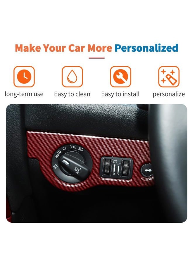 JeCar 21pcs Red Carbon Fiber Interior Trim Kit Fit for 2015-2023 Dodge Challenger Interior Accessories - Image 4