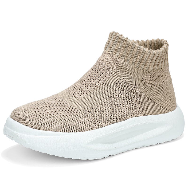 Wow Trendy Shoes Trendy Boys' Shoes Versatile High-Top Socks Children'S Sports Shoes Women'S Breathable Slip-On Canvas - Image 1