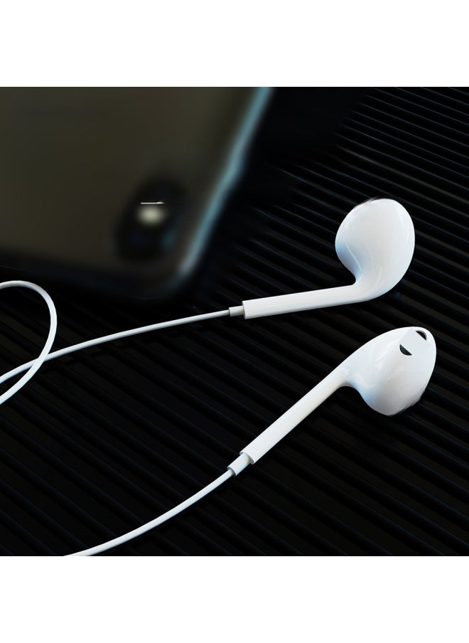 Generic Semi-in-ear Headset Wired Headset Subwoofer For Apple Headset Huawei Mobile Phone 3.5mm Wire-controlled Headset-Color:611 White (bare Metal)  - Image 5