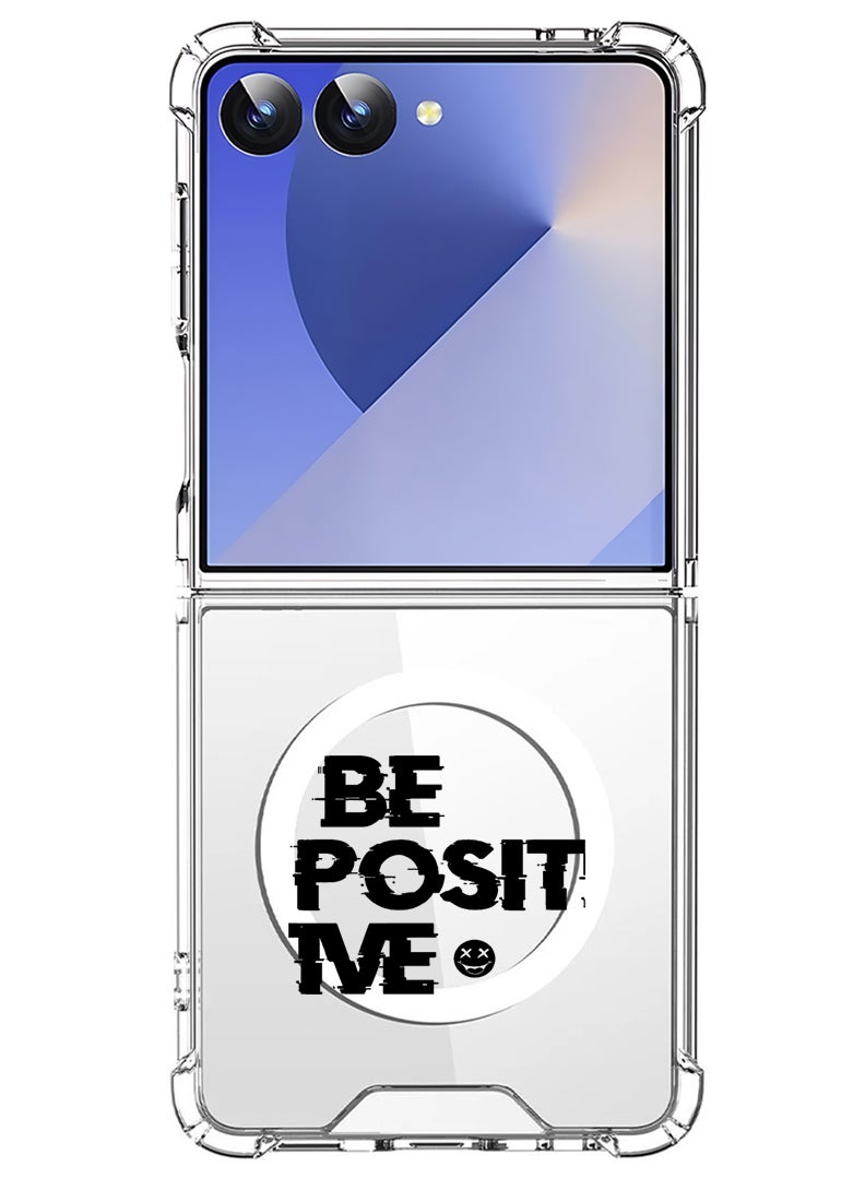 Theodor Magnetic Case for Samsung Galaxy Z Flip 7 Compatible with MagSafe Wireless Charging, Shockproof Phone Bumper Cover be positive - Image 1