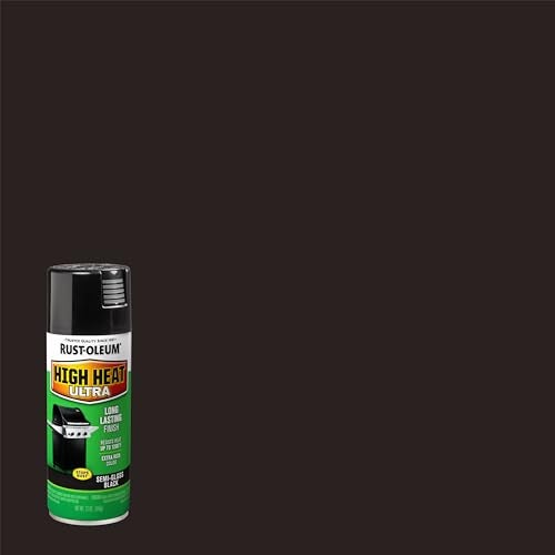RUST-OLEUM رش طلاء رست-أوليوم 241169 عالي الحرارة طلاء فائق، أسود، 12 أونصة (عبوة من 1) - Image 3
