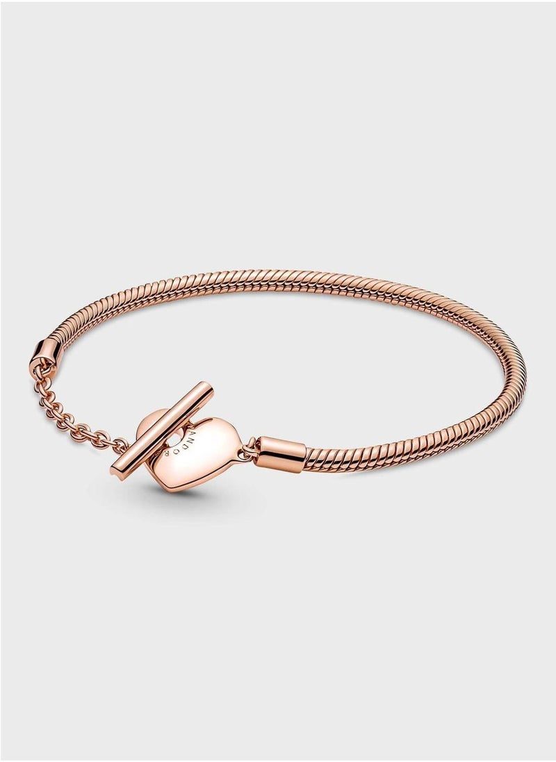 PANDORA Pandora Moments Heart T-Bar Snake Chain Bracelet  - Image 1