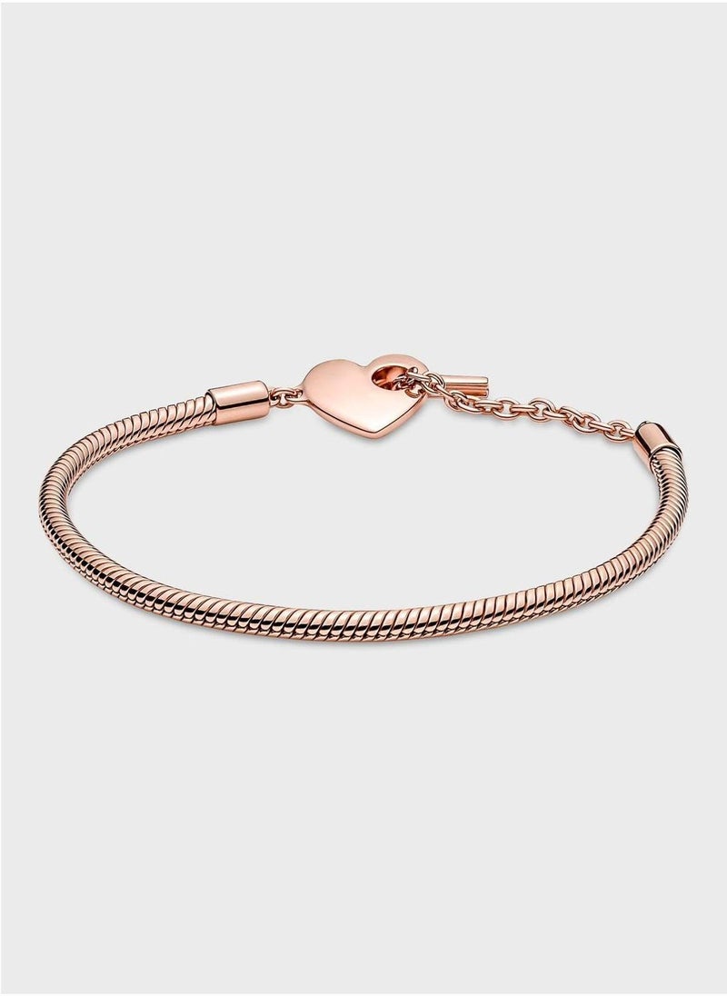 PANDORA Pandora Moments Heart T-Bar Snake Chain Bracelet  - Image 2