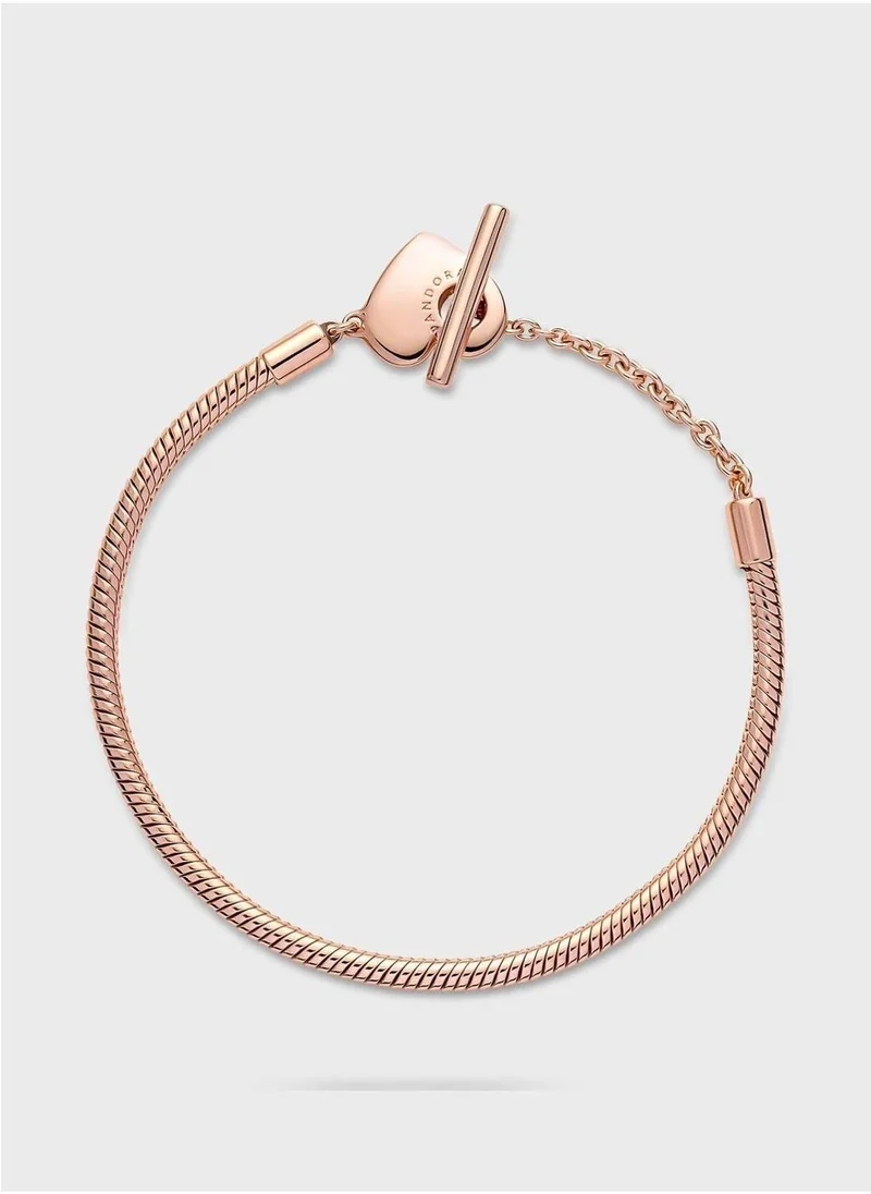 PANDORA  Pandora Moments Heart T-Bar Snake Chain Bracelet for Women | Best Price UAE