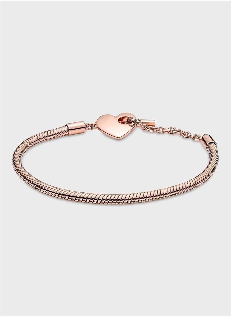 PANDORA  Pandora Moments Heart T-Bar Snake Chain Bracelet for Women | Best Price UAE