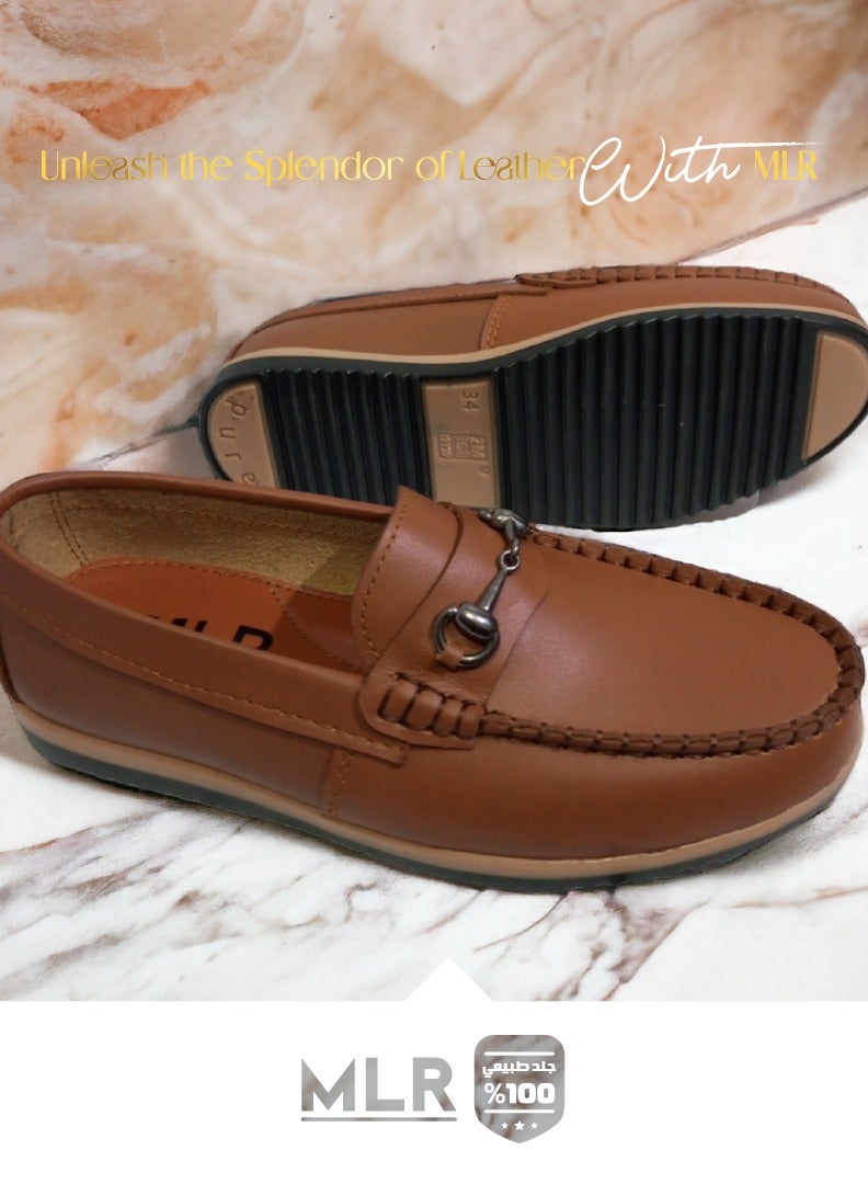 MLR Shoes Genuine Leather Brown Color Hand Stitched Black Genuine Sole 2M PVC Pure  - Image 4