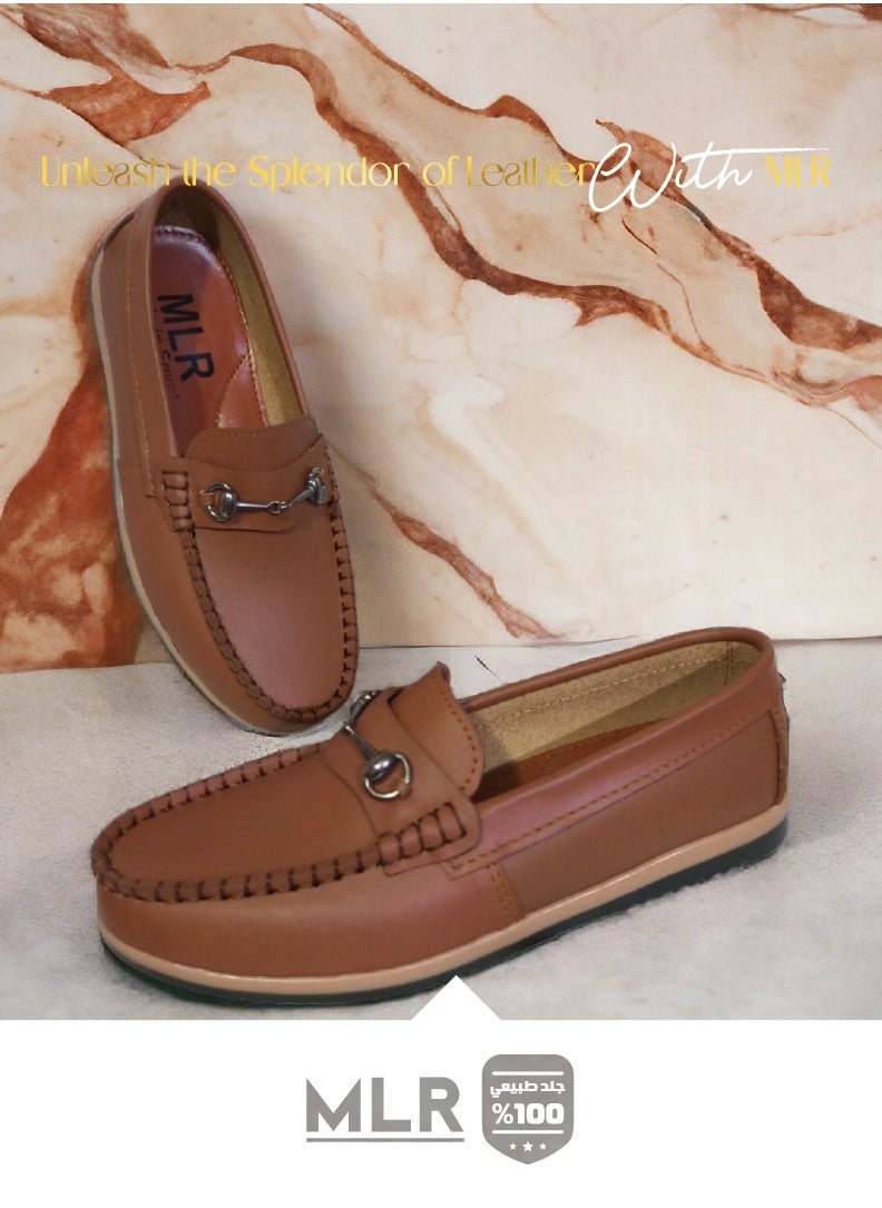 MLR Shoes Genuine Leather Brown Color Hand Stitched Black Genuine Sole 2M PVC Pure  - Image 2