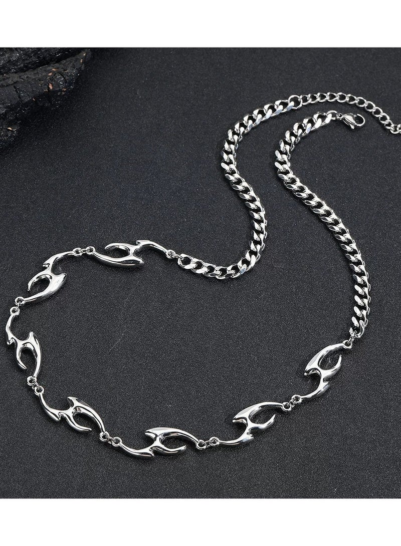 Goolsky قلادة سلسلة معدنية سميكة غير منتظمة - مجوهرات أسلوب الشارع الهيب هوب للجنسين، طوق بانك فاخر للرجال والنساء - Image 2